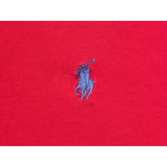 Polo Ralph Lauren Mens 2XLT Long Sleeve T-Shirt Red Blue Pony Tall Cotton Tee - Picture 8 of 10
